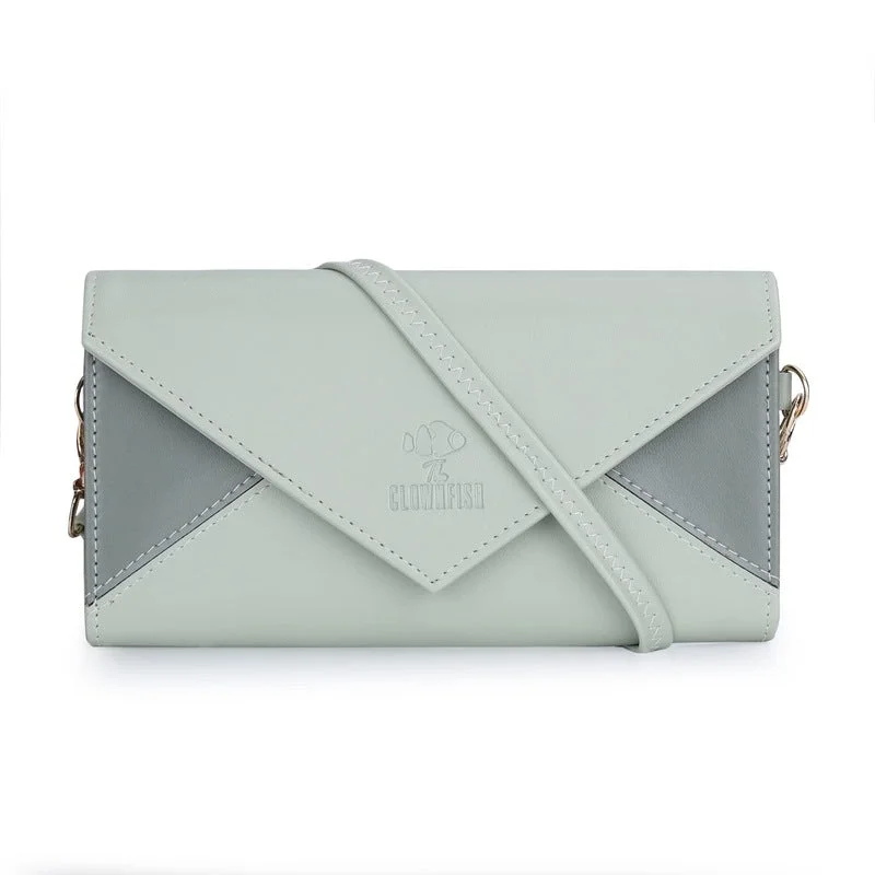 Money clips for holding large amounts of cashTHE CLOWNFISH Asmi Collection Women Wallet Purse Sling Bag With Shoulder Belt (Pistachio Green)