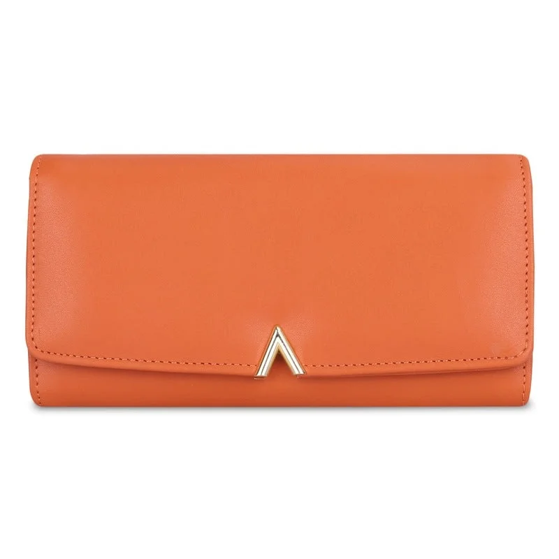 Top-rated money clips for everyday useTHE CLOWNFISH FashionFinesse Collection Faux Leather Bi-Fold Womens Wallet Clutch Ladies Purse with Multiple Card Slots (Orange)
