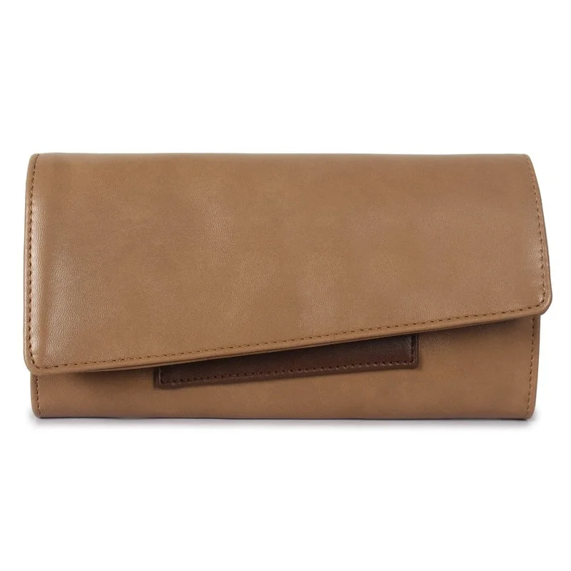 Slim money clips for minimalist walletsTHE CLOWNFISH Gracy Collection Womens Wallet Clutch Ladies Purse with multiple card slots (Light Brown)