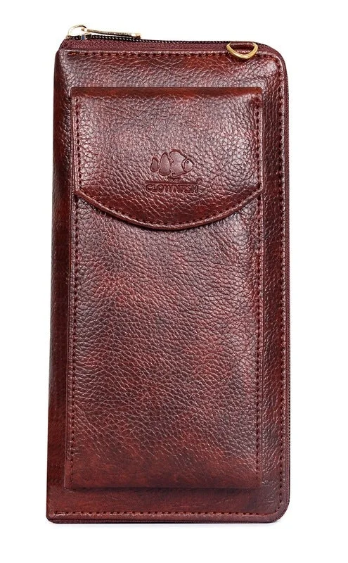 Money clips for women with sleek designsTHE CLOWNFISH Virgo Womens Wallet/Sling bag with front mobile pocket(Tan)