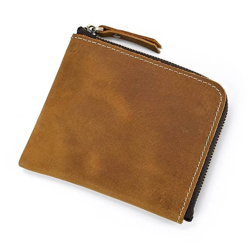 Luxury leather money clips with card slotsUnisex Zipper Coin Purse Credit Card Case Holder