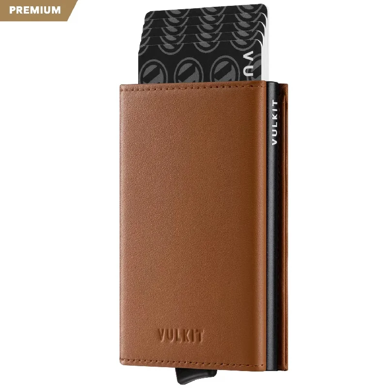 Personalized engraved money clips for menVC203P- Genuine Leather, Back Zipper Slot, Magnetic Strip Closure Tri-fold Wallet