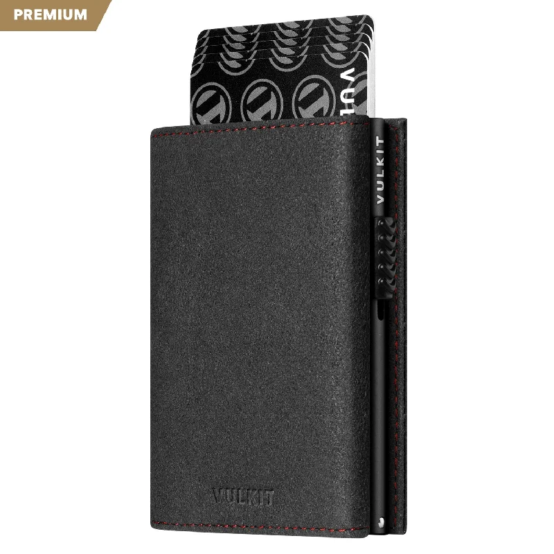 Top-rated money clips for everyday useVC302A- Alcantara Leather, Spacious Banknote Pocket, Back Zipper Slot, Magnetic Strip Closure Tri-fold Wallet