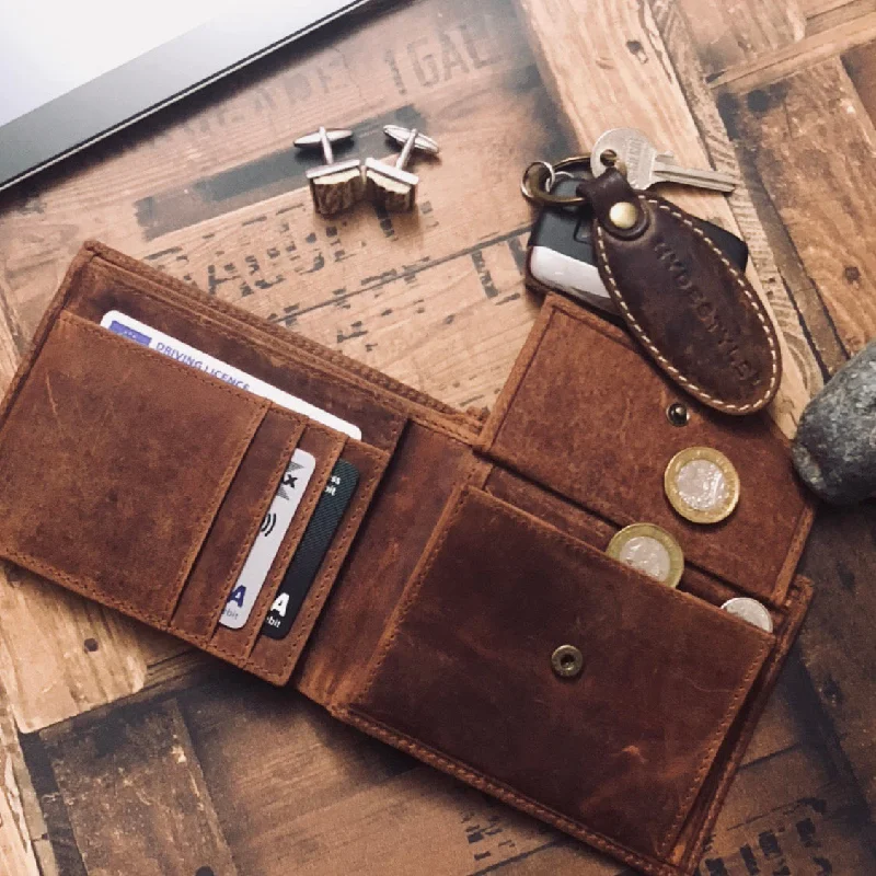 Money clips with built-in bottle openersVenator distressed leather trifold coin wallet #GW55