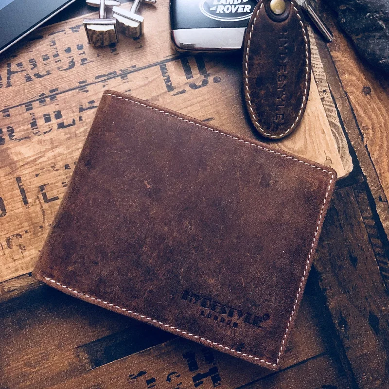 Top-rated money clips for everyday useVenator distressed leather trifold tab coin wallet #GW67 Brown
