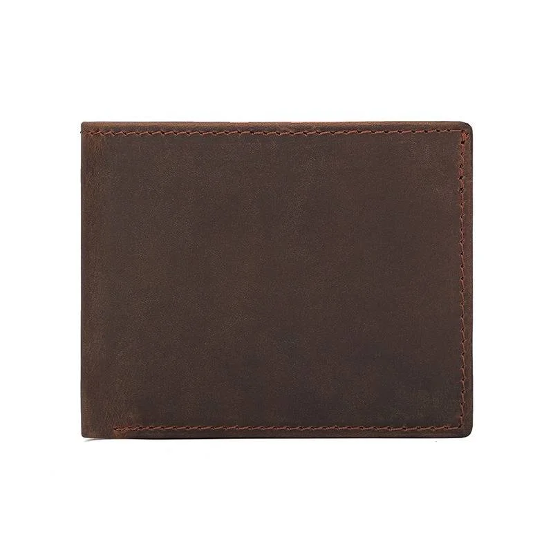 Luxury leather money clips with card slotsVintage Leather Men Bifold Wallet With 2 ID Window