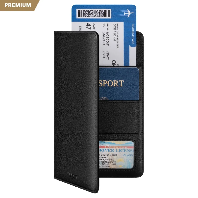 Luxury leather money clips with card slotsVPW100P- Genuine Leather Travel Passport Card Holder