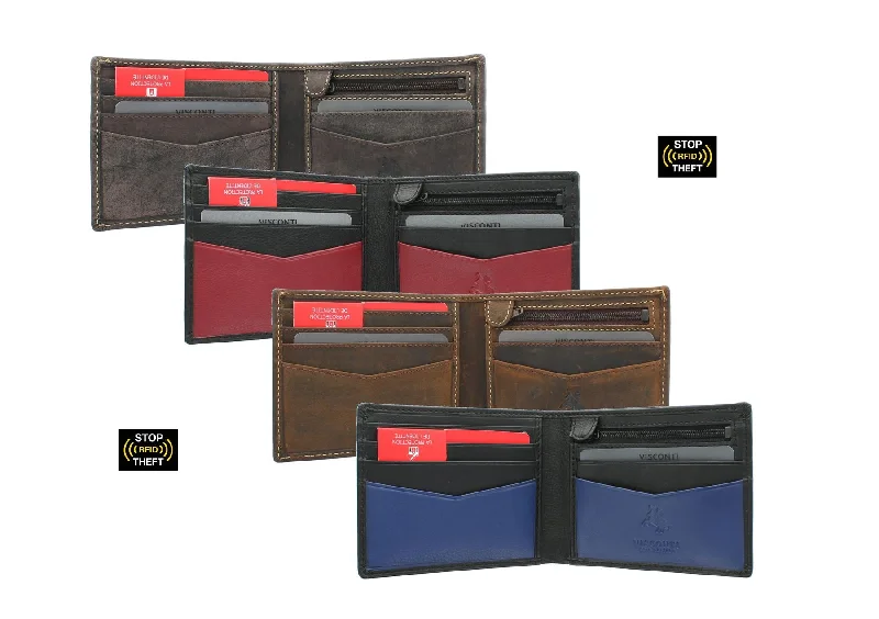 Eco-friendly money clips made from sustainable materialsVisconti Slim Collection SWORD Leather Wallet With RFID Protection VSL20