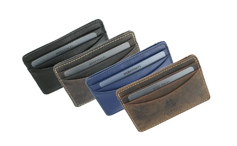 Slim money clips for minimalist walletsVisconti Slim Collection RAZOR Leather Credit Card Holder VSL25