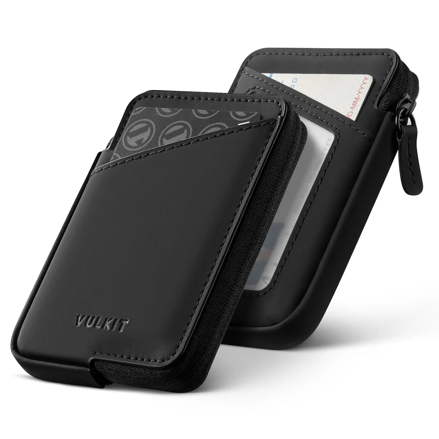 Stainless steel money clips for durabilityVW113 - Slim RFID Blocking Leather Card Holder Wallet, Holds 10+ Cards & Folded Cash