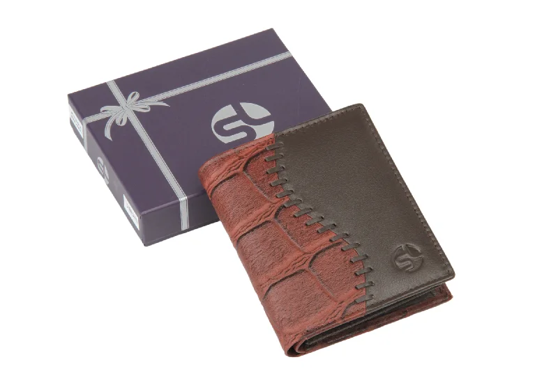 Personalized engraved money clips for menMens Premium leather Wallet 92959 (BROWN) (RFID)