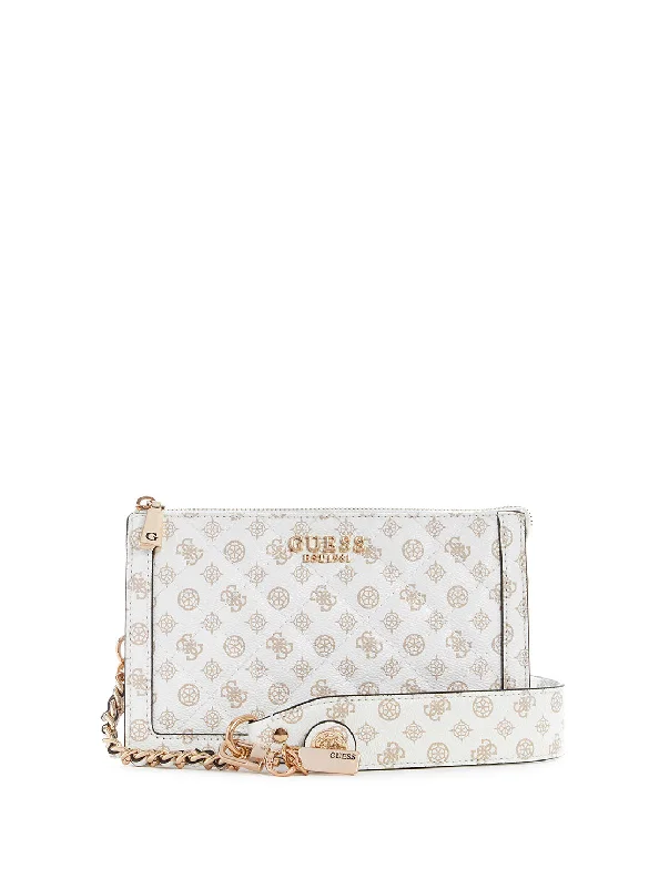 Vintage-style money clips for collectorsWhite Logo Abey Multi Compartment Shoulder Bag