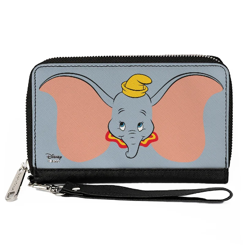 Personalized engraved money clips for menWomen's PU Zip Around Wallet Rectangle - Dumbo Bashful Face Gray Personalized engraved money clips for menWomen's PU Zip Around Wallet Rectangle - Dumbo Bashful Face Gray