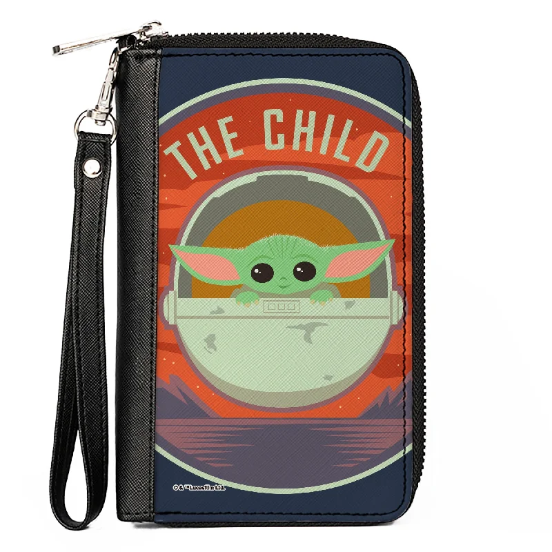 Eco-friendly money clips made from sustainable materialsWomen's PU Zip Around Wallet Rectangle - Star Wars THE CHILD Chibi Pod Pose Landscape Blue Full Color Eco-friendly money clips made from sustainable materialsWomen's PU Zip Around Wallet Rectangle - Star Wars THE CHILD Chibi Pod Pose Landscape Blue Full Color
