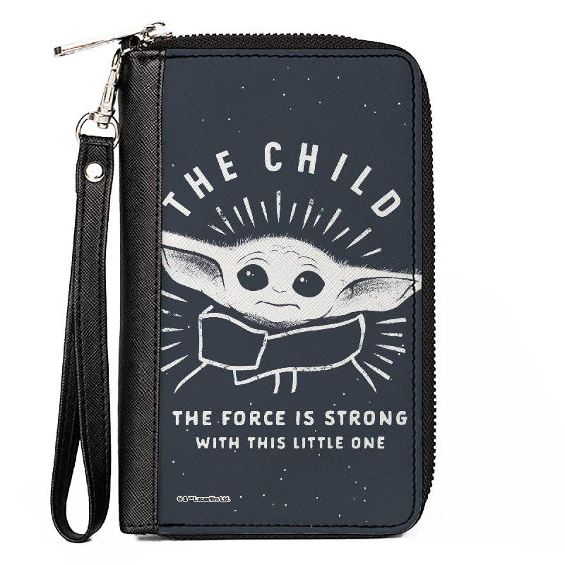 Money clips vs traditional walletsWomen's PU Zip Around Wallet Rectangle - Star Wars THE CHILD Stylized Pose THE FORCE IS STRONG WITH THIS LITTLE ONE Gray White