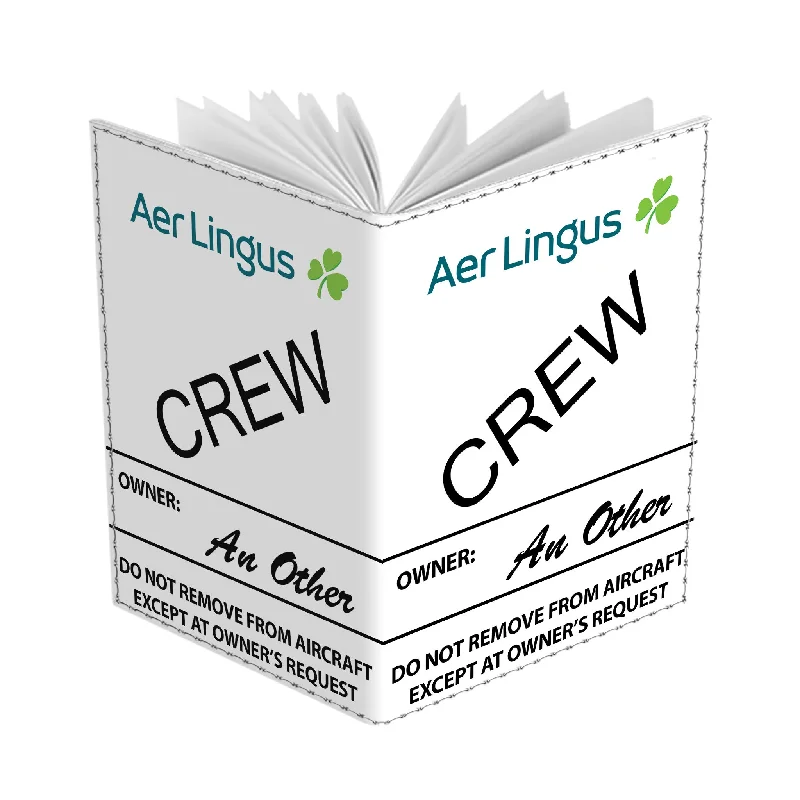 Vintage-Style Passport Covers & Wallets with Brass Hardware for Retro EnthusiastsAer Lingus CREW Passport Cover