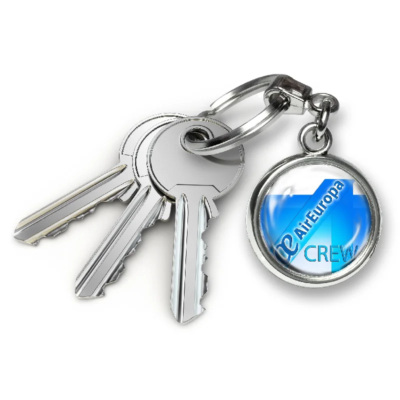 RFID-Blocking Passport Covers & Wallets in Sleek Black for Business TripsAir Europa Logo Metal Keyrings