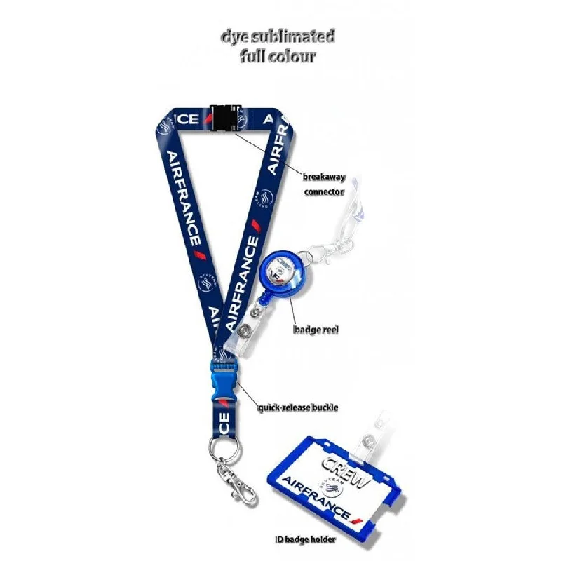 RFID-Blocking Passport Covers & Wallets in Sleek Black for Business TripsAir France Logo BLUE Lanyard