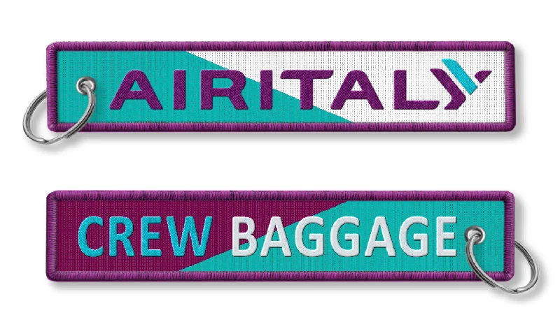 Glittery Sequined Passport Covers & Wallets for Party LoversAirItaly-Crew Baggage Key Chain