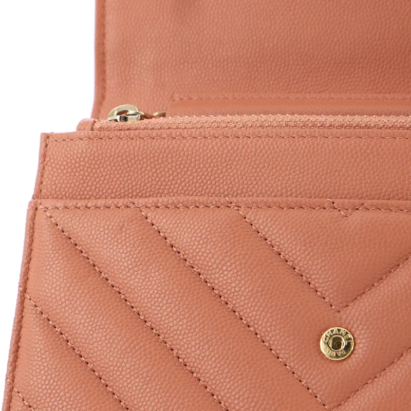 Ancient Greek Charm Wallet on Chain Chevron Caviar