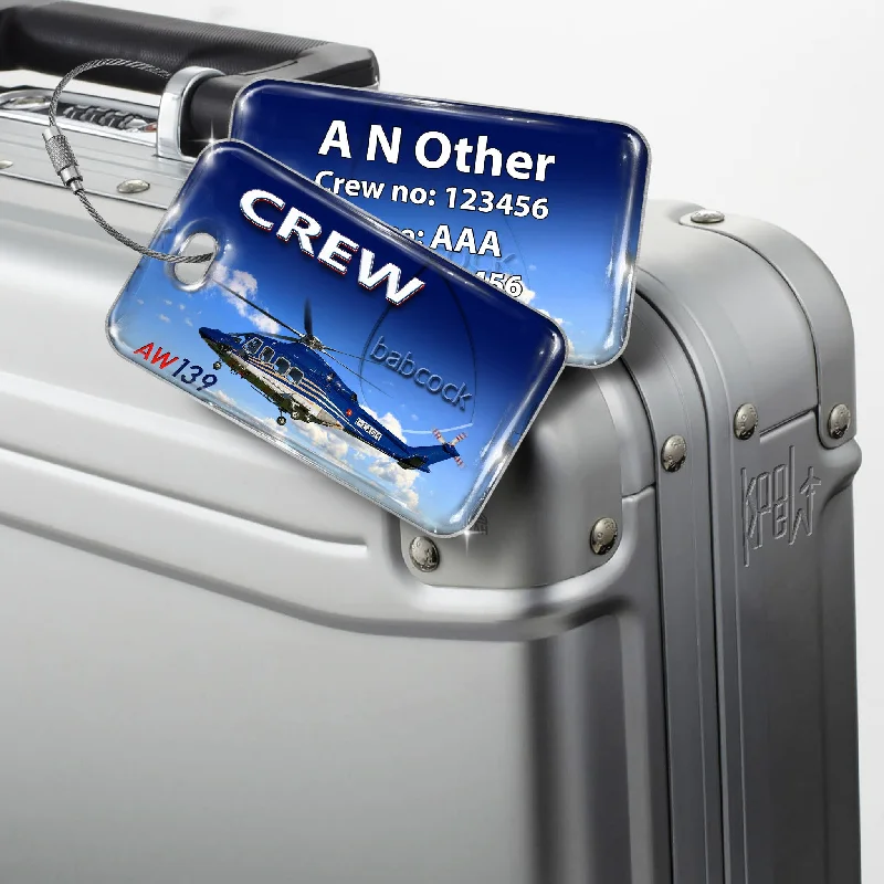 Minimalist Carbon Fiber Passport Covers & Wallets for Modern MenBabcock Helicopters AW139 Crew Tag