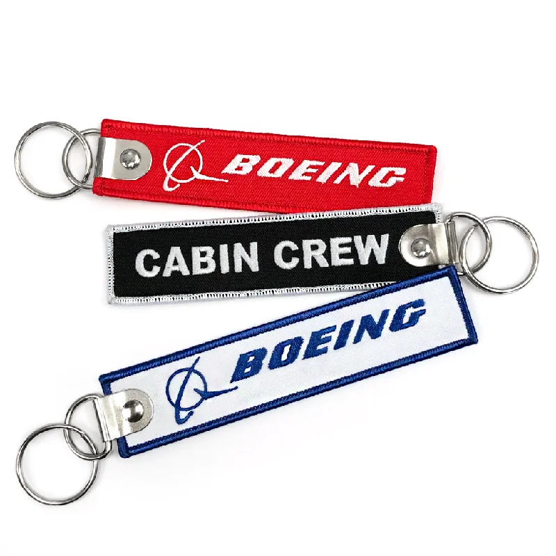 RFID-Blocking Passport Covers & Wallets in Sleek Black for Business TripsBoeing-Cabin Crew Embroidered Keyring