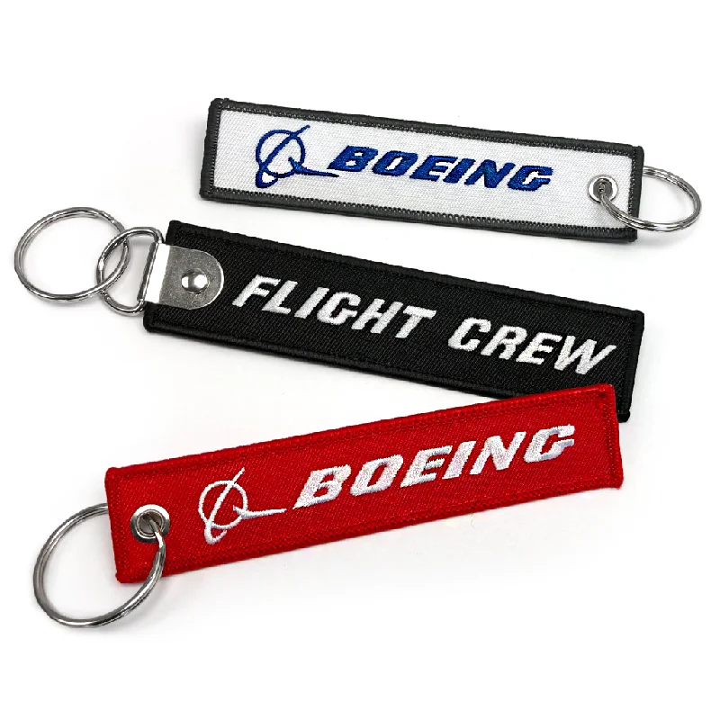 Vintage-Style Passport Covers & Wallets with Brass Hardware for Retro EnthusiastsBoeing-Flight Crew Embroidered Keyring