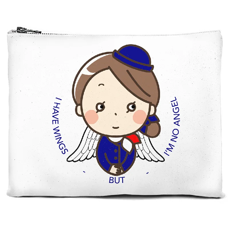 Embroidered Silk Passport Covers & Wallets with Gold Thread for Special OccasionsI Have Wings Im No Angel Pouch