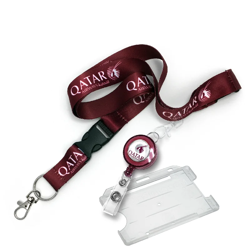 Monogrammed Leather Passport Covers & Wallets as Personalized GiftsQatar Logo Dye Sublimation Lanyard