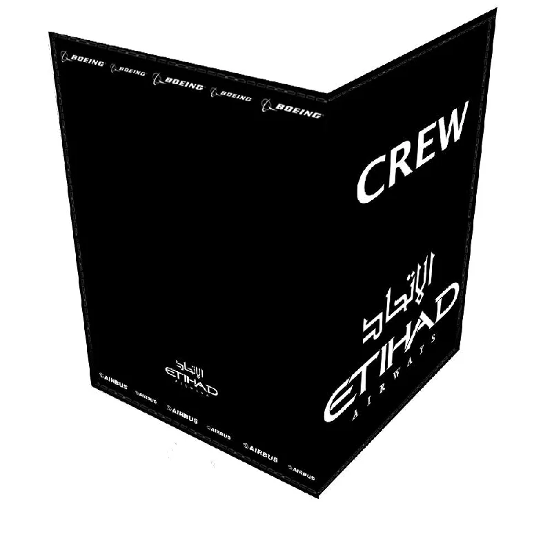 Foldable Passport Covers & Wallets Made of Flexible PVC for Easy StorageEtihad Airways Black&White-Passport Cover