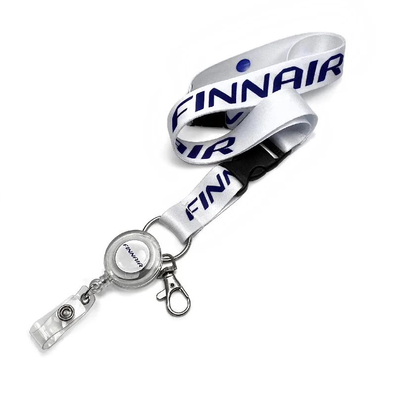 Minimalist Carbon Fiber Passport Covers & Wallets for Modern MenFinnair Logo Dye Sublimation Lanyard