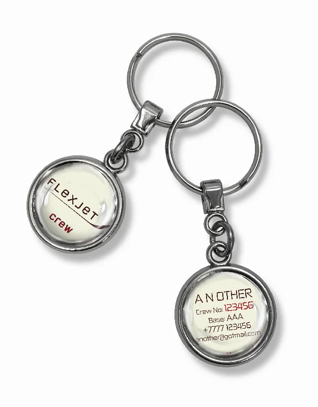 Antique Copper Passport Covers & Wallets with Intricate Engravings for CollectorsFlexjet Logo Ivory Metal Keyring