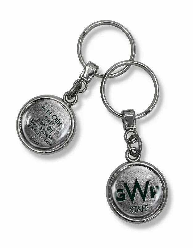 Silver-Plated Passport Covers & Wallets with Gemstone Accents for Elegant WomenGWR Trains Logo Silver Keyrings
