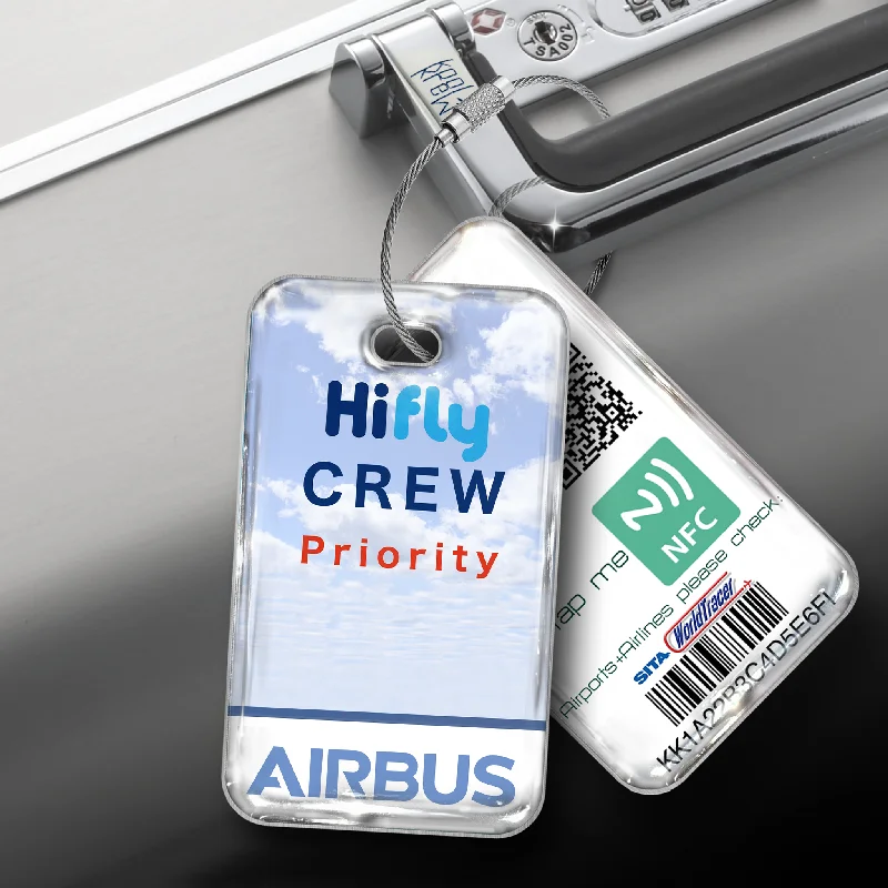 Vintage-Style Passport Covers & Wallets with Brass Hardware for Retro EnthusiastsHifly Crew Priority Tag 2