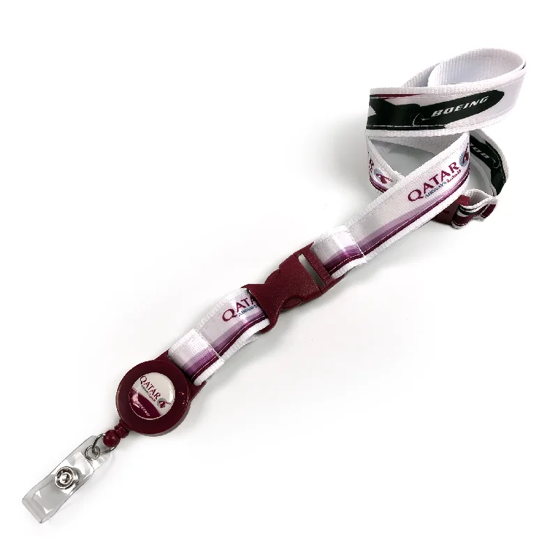 Magnetic-Closure Passport Covers & Wallets for Quick AccessQatar Airways Boeing Satin Polyester Lanyard