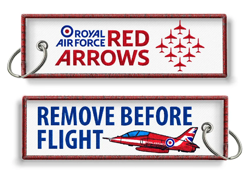 Leather Passport Covers & Wallets with Handmade Stitching for Luxury TravelersRAF Red Arrows-Remove Before Flight Keyring