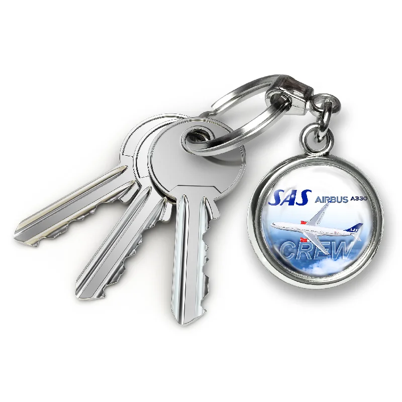 Magnetic-Closure Passport Covers & Wallets for Quick AccessSAS A330 Blue Skies Metal Keyring