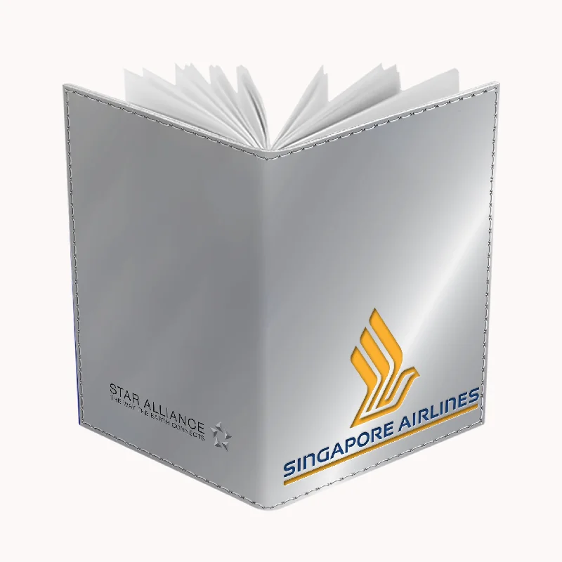 Leather Passport Covers & Wallets with Handmade Stitching for Luxury TravelersSingapore Airlines Steel Effect CREW-Passport Cover Leather Passport Covers & Wallets with Handmade Stitching for Luxury TravelersSingapore Airlines Steel Effect CREW-Passport Cover