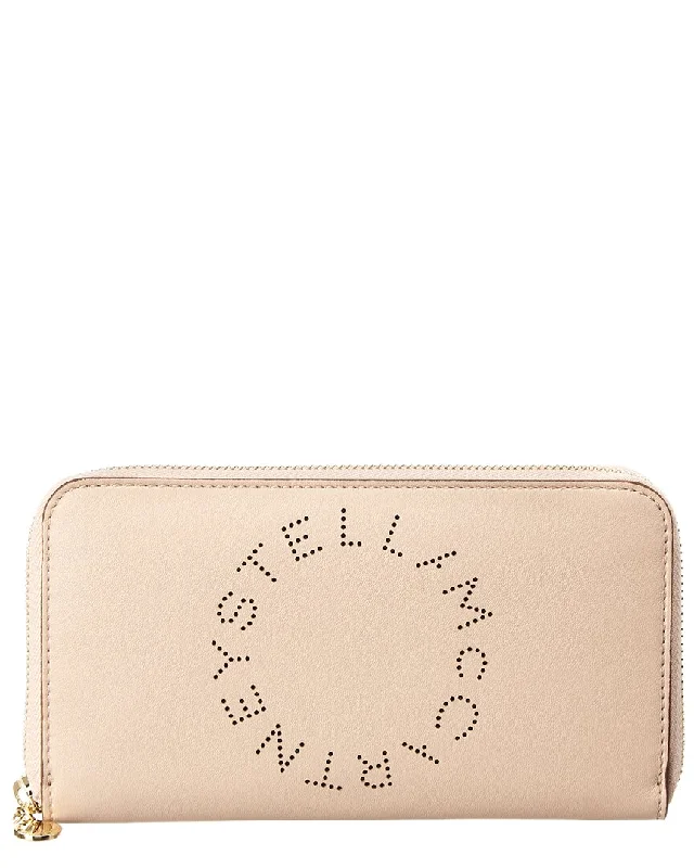 Stella McCartney Perforated Logo Zip Around Wallet