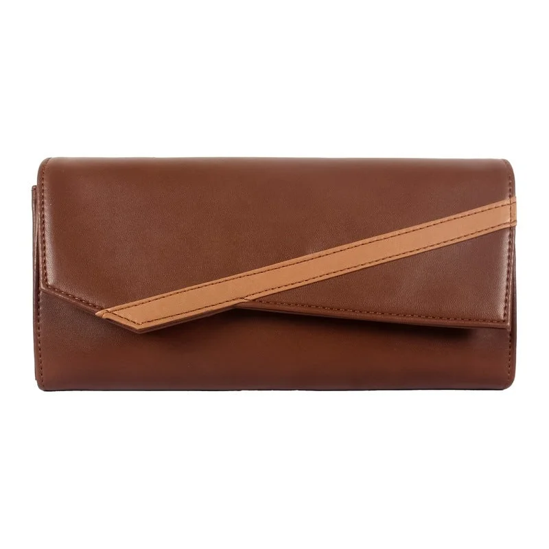 THE CLOWNFISH Ivana Series Womens Wallet - Faux Leather, Slim Design | Adjustable Strap | Brown THE CLOWNFISH Ivana Series Womens Wallet - Faux Leather, Slim Design | Adjustable Strap | Brown