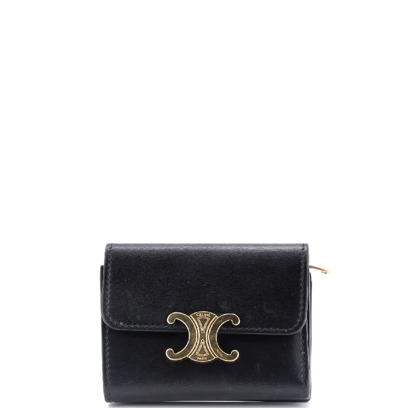 Triomphe Trifold Wallet Leather Small