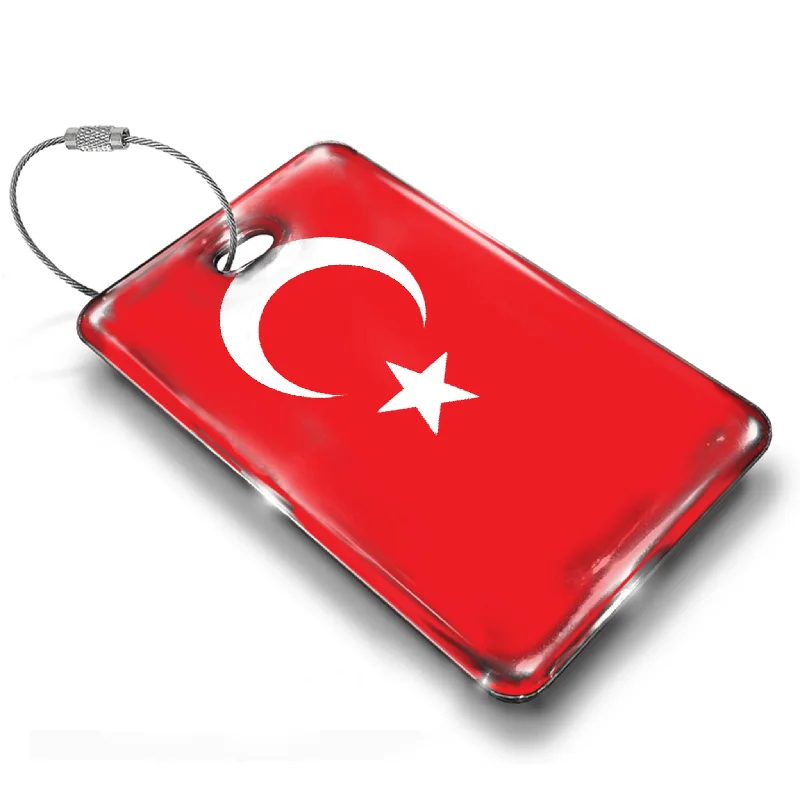 Antique Copper Passport Covers & Wallets with Intricate Engravings for CollectorsTurkey Flag-White