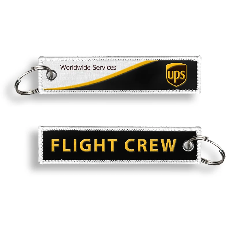 Embroidered Silk Passport Covers & Wallets with Gold Thread for Special OccasionsUPS-Flight Crew Embroidered Keychain
