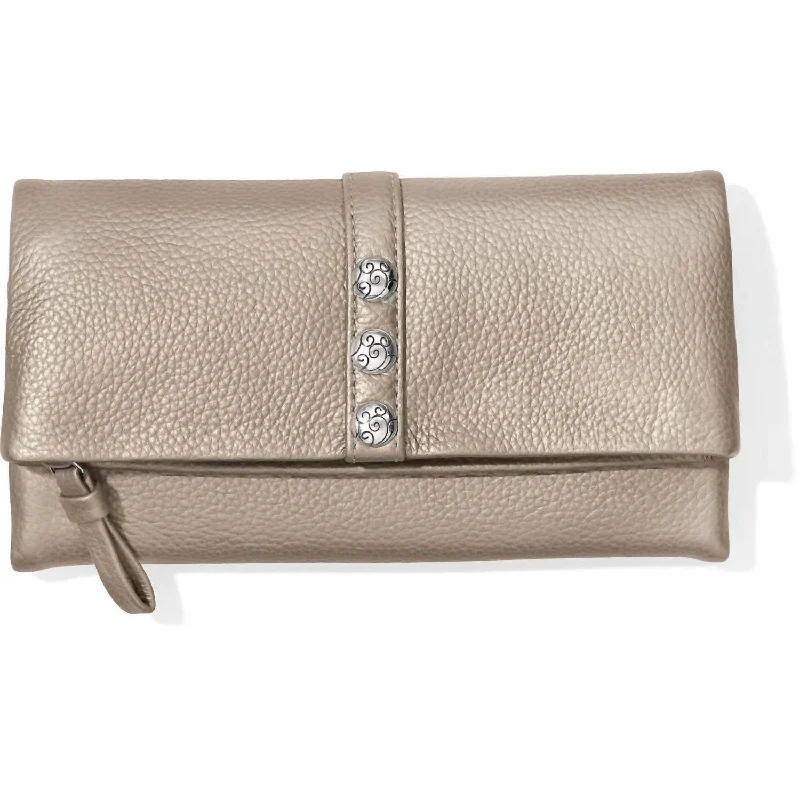 Women's Large Wallet In Zinc Pearl