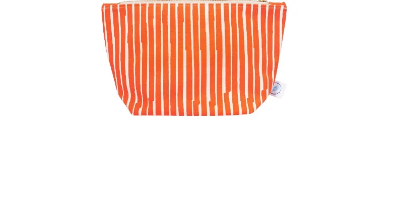 Women's Lines Cosmetic Bag In Bright Orange