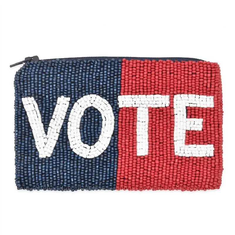 Women's Vote Coin Purse In Blue/red