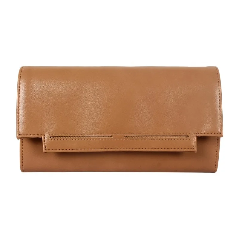 Womens Wallet Clutch - Slim, Casual Design with Zipper Pocket | Multiple Card Slots | Light Brown