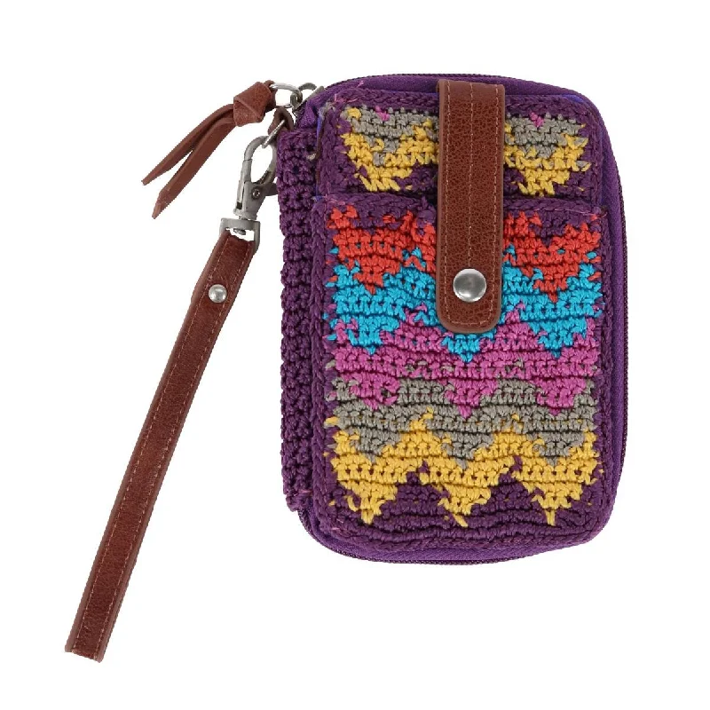 Women's Zip Around Crocheted Clutch Wristlet
