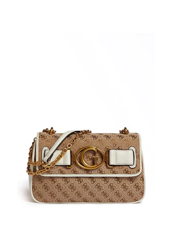 RFID - blocking men's crossbody bag for security - conscious travelersGuess Aileen 4g Logo Crossbody Bag, Ivory