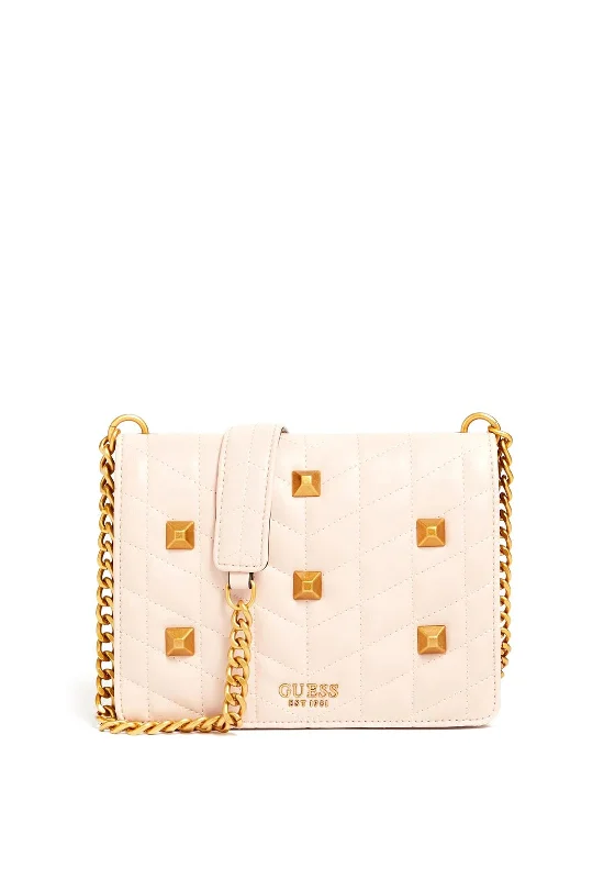 Men's crossbody bag made from recycled materials for eco - friendly usersGuess Brera Cross Body Flapover Bag, Off White